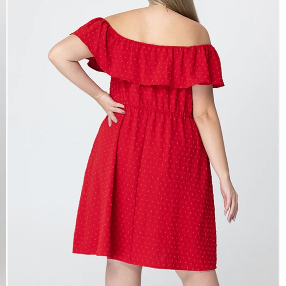 89TH + MADISON RUFFLE OFF THE SHOULDER DRESS - Picture 3 of 3